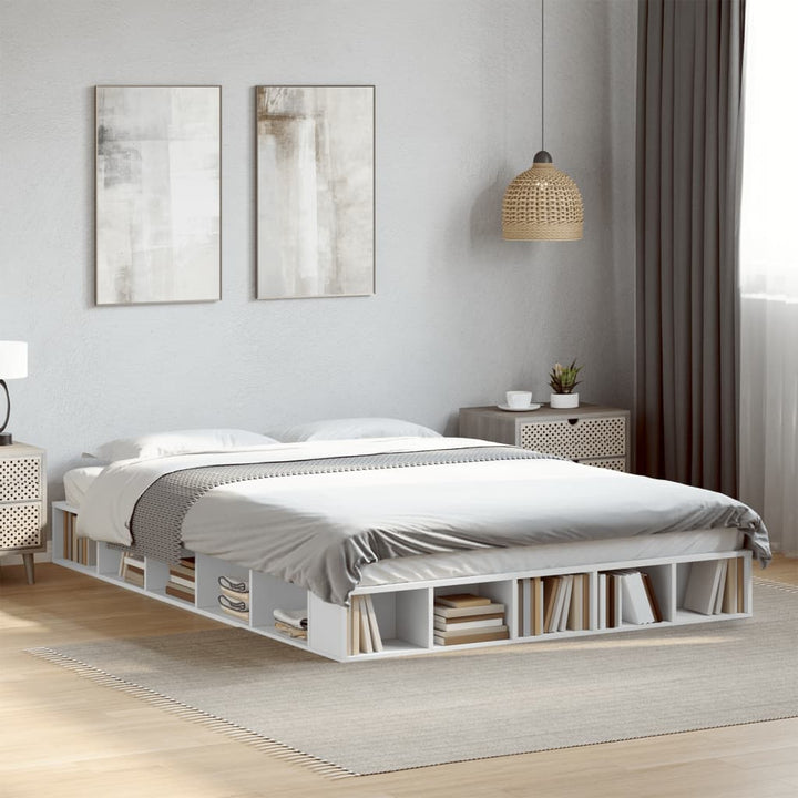 sengestel 150x200 cm konstrueret træ hvid