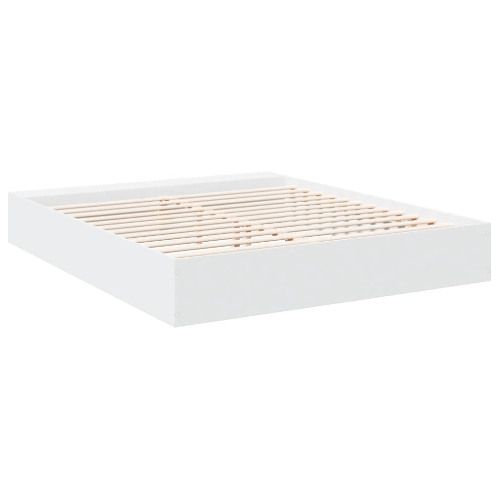 sengestel 200x200 cm konstrueret træ hvid
