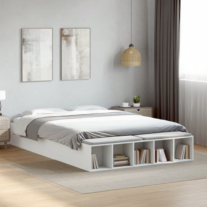 sengestel 150x200 cm konstrueret træ hvid