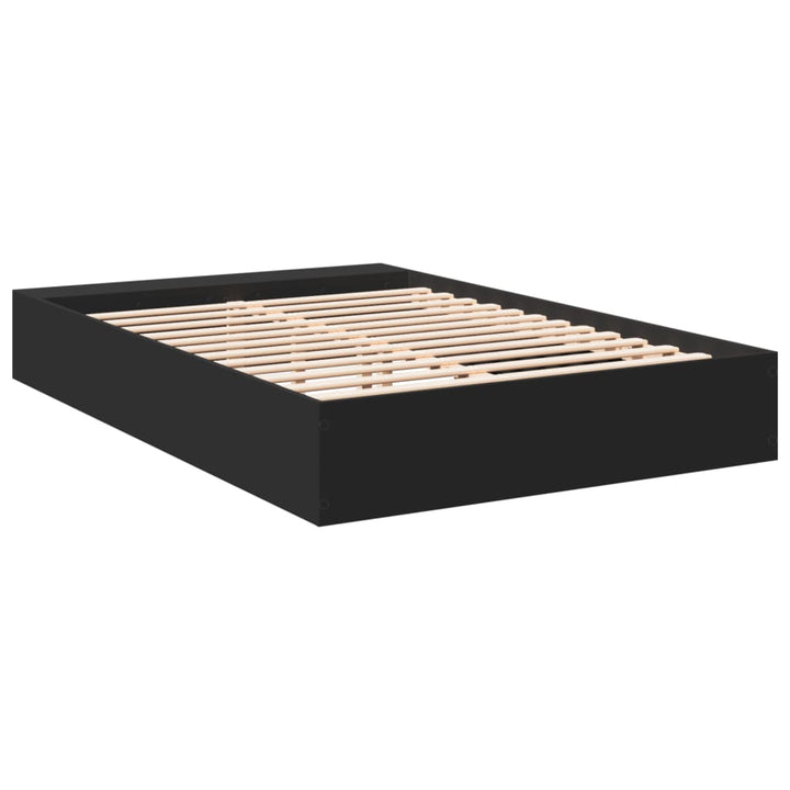 sengestel 150x200 cm konstrueret træ sort