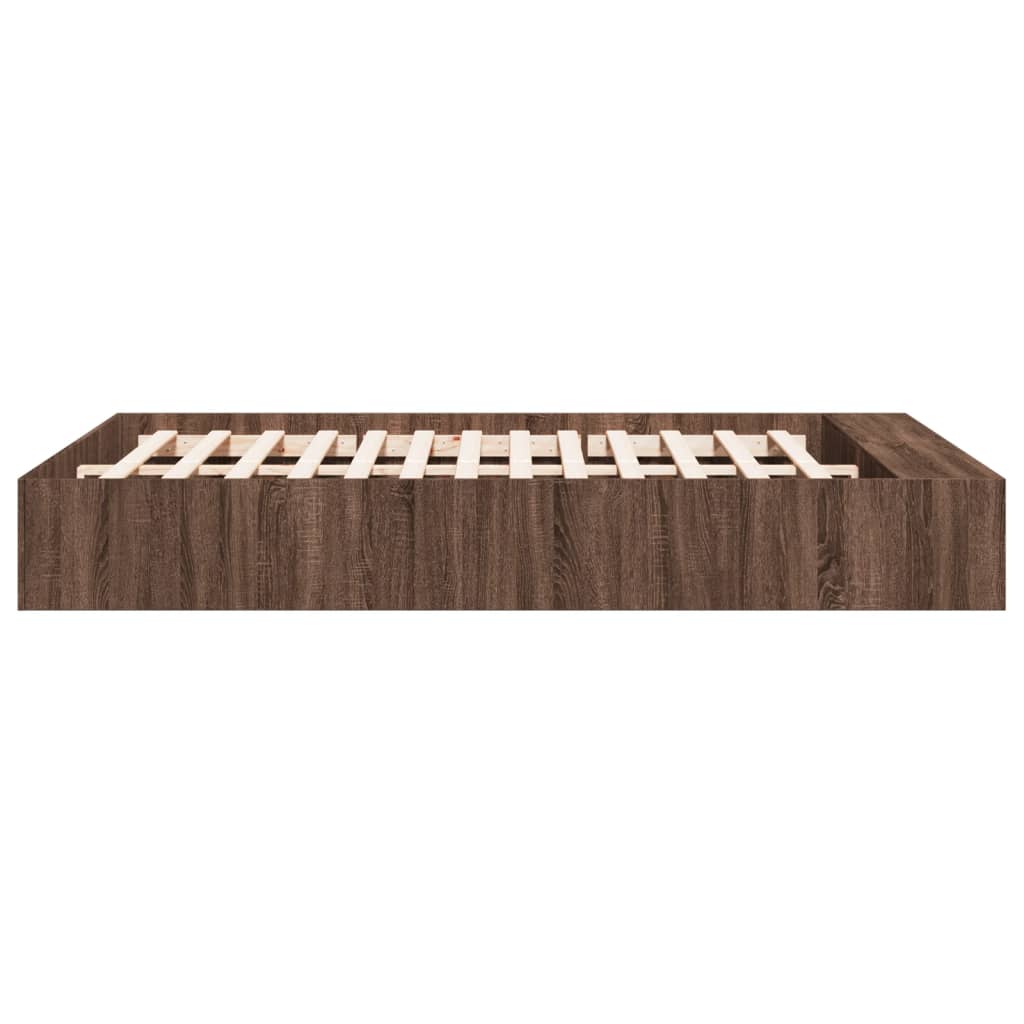 sengestel 150x200 cm konstrueret træ brun eg
