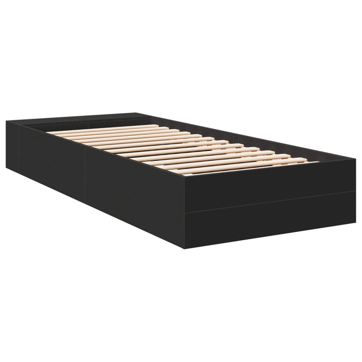 sengeramme 100x200 cm konstrueret træ sort