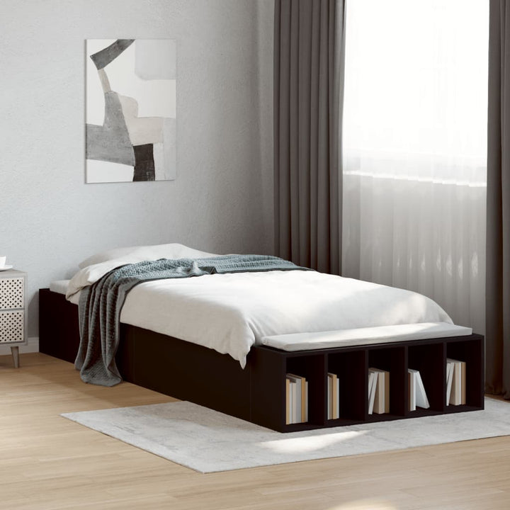 sengeramme 100x200 cm konstrueret træ sort