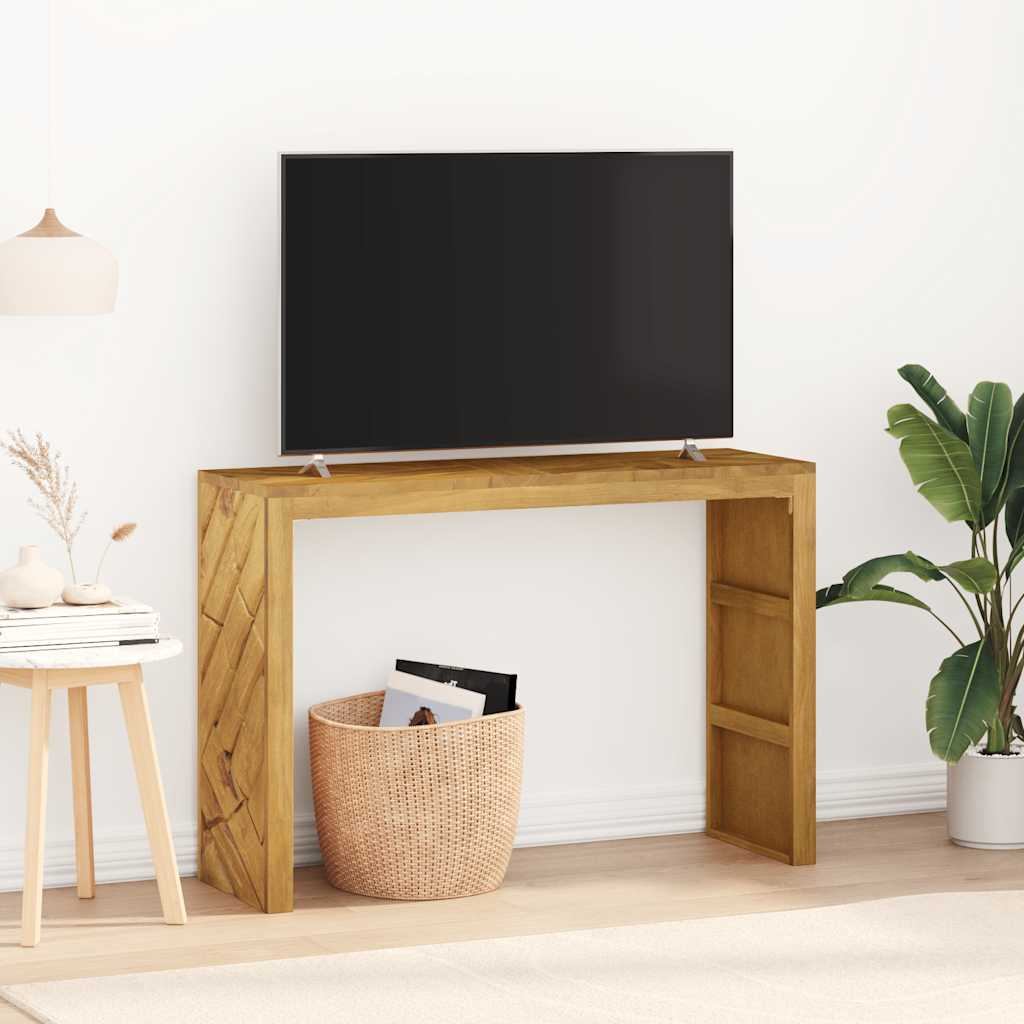 konsolbord 110x35x75 cm massivt teaktræ