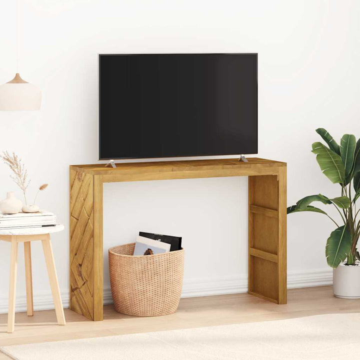 konsolbord 110x35x75 cm massivt teaktræ
