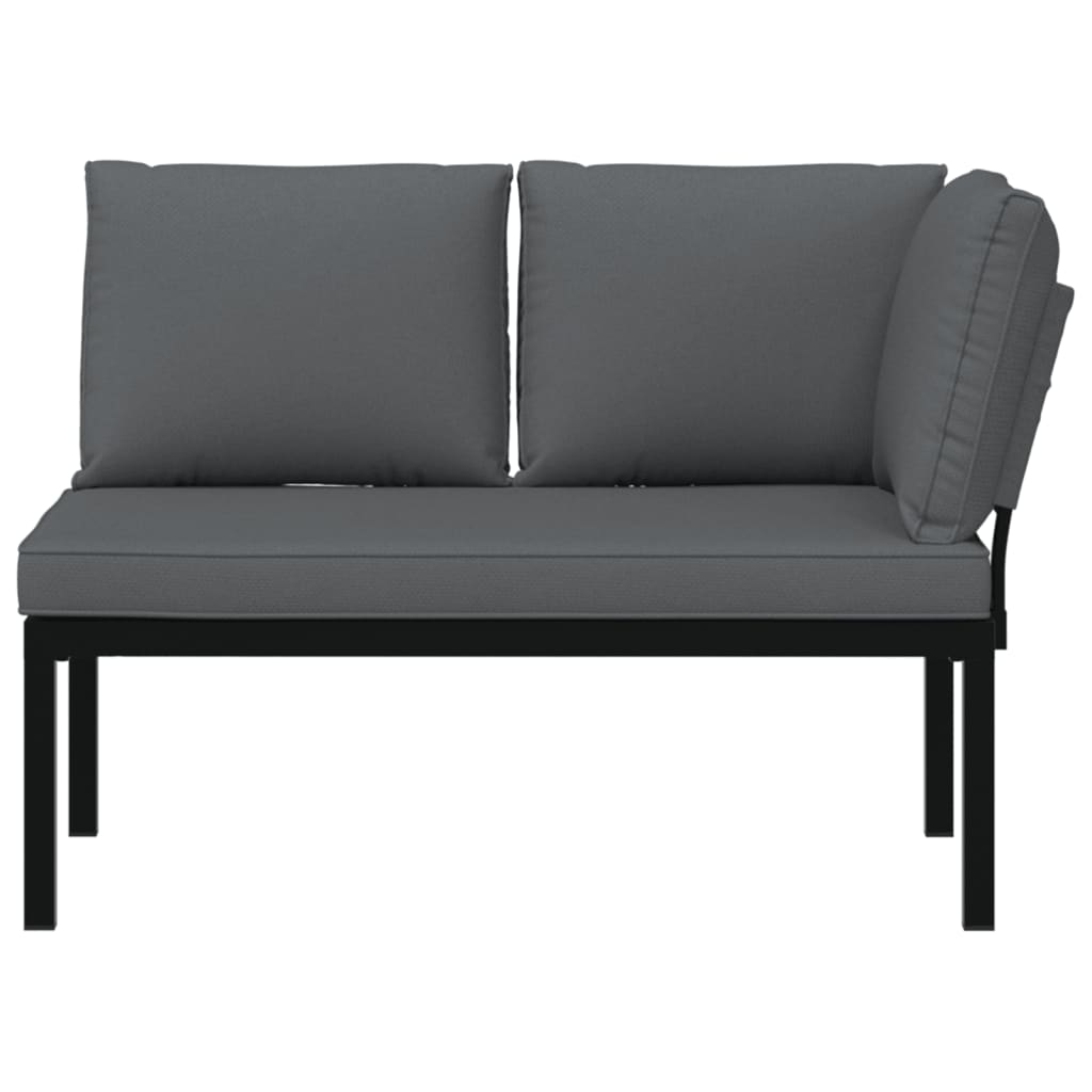havebænk med hynder aluminium sort