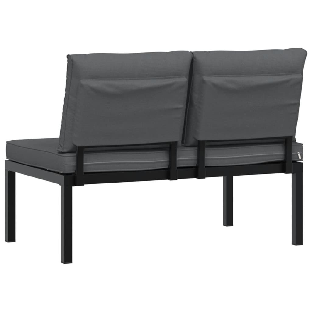 havebænk med hynder aluminium sort