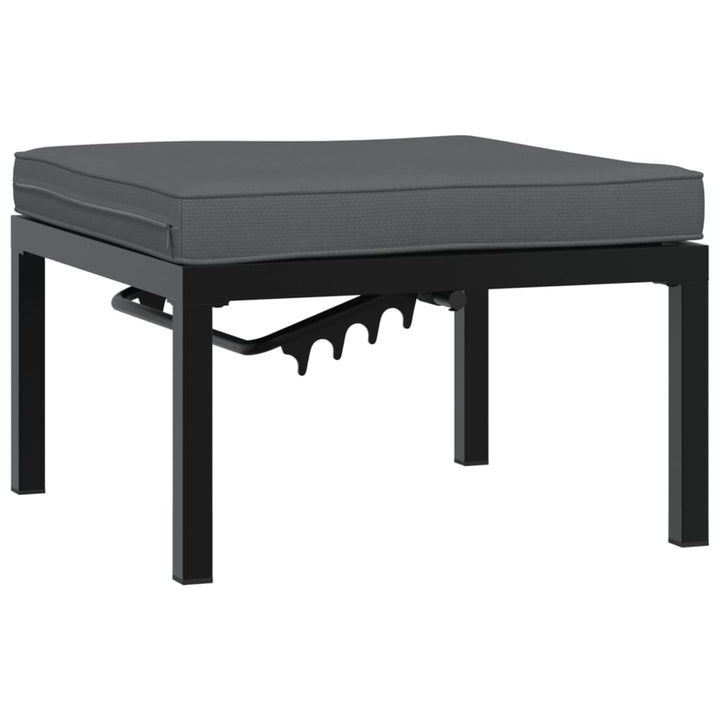 haveskammel med hynde aluminium sort