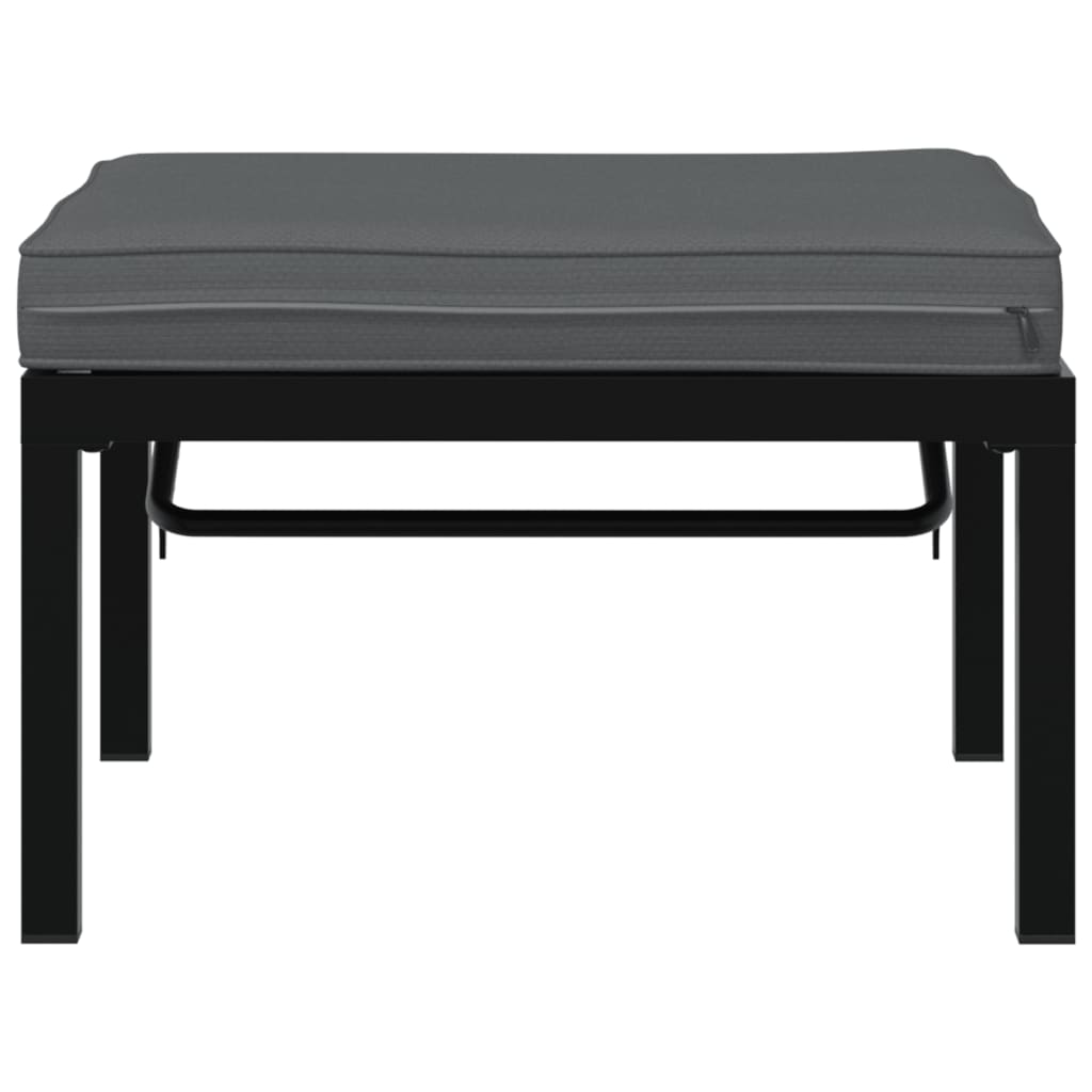 haveskammel med hynde aluminium sort
