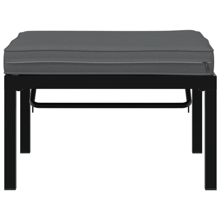 haveskammel med hynde aluminium sort
