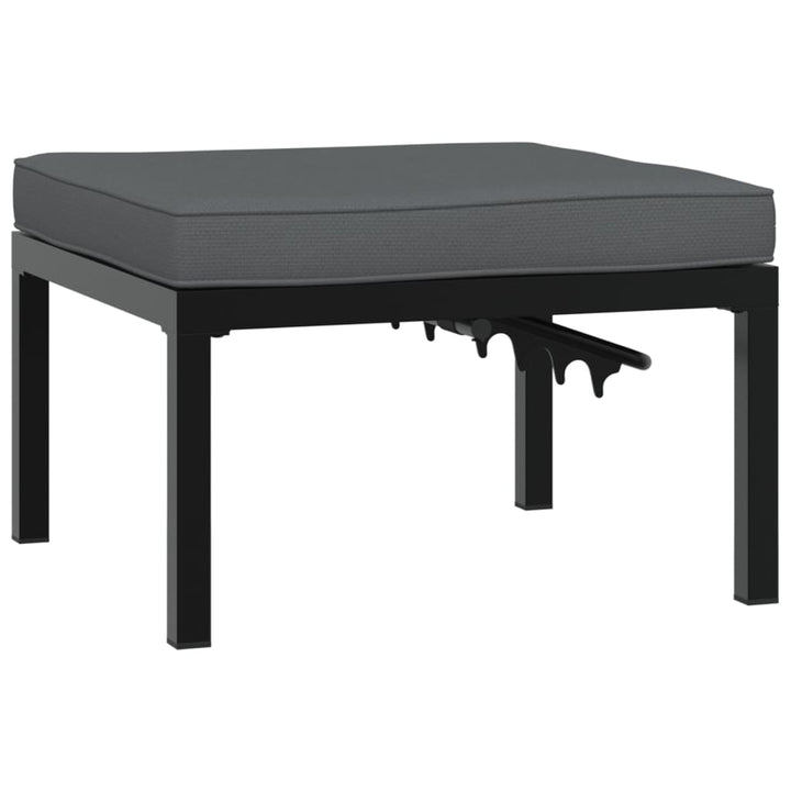 haveskammel med hynde aluminium sort