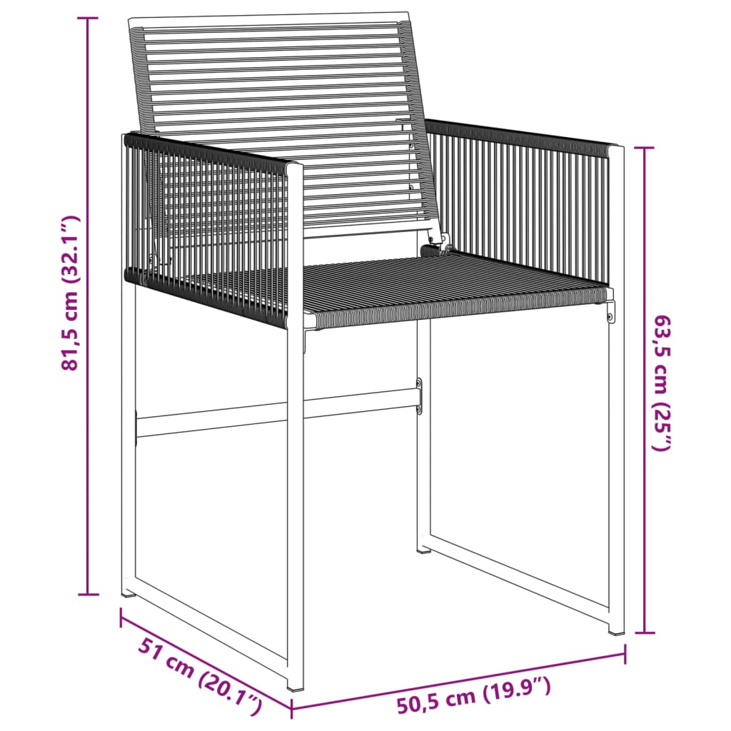 havestole 4 stk. polyrattan sort