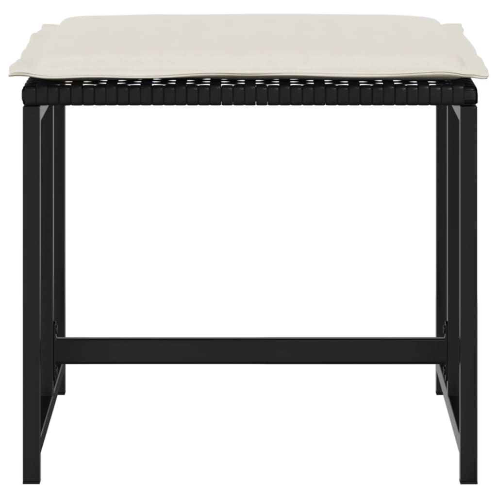haveskamler 4 stk. med hynder polyrattan sort