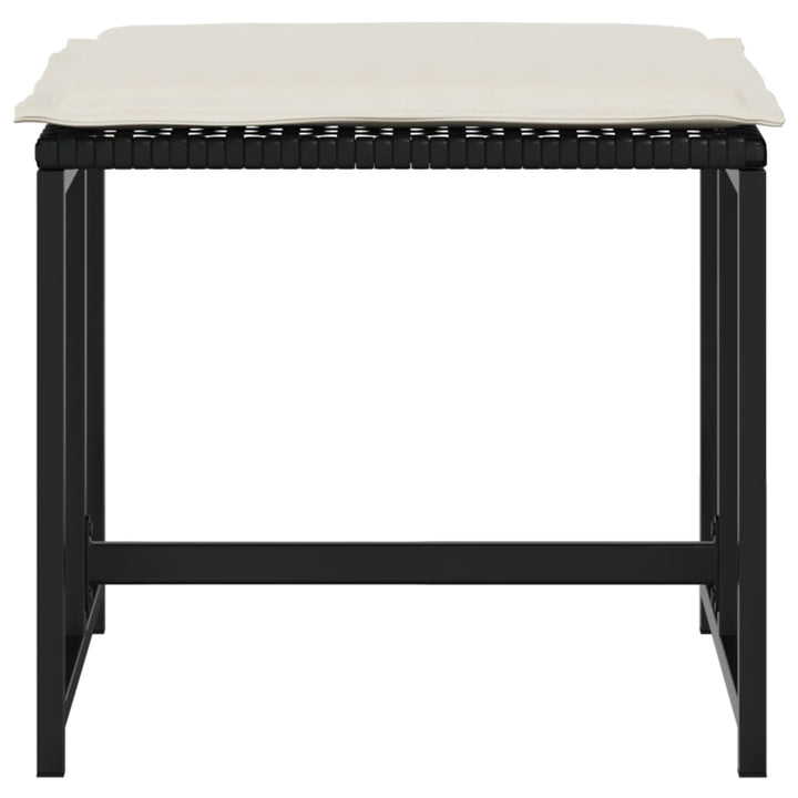 haveskamler 4 stk. med hynder polyrattan sort