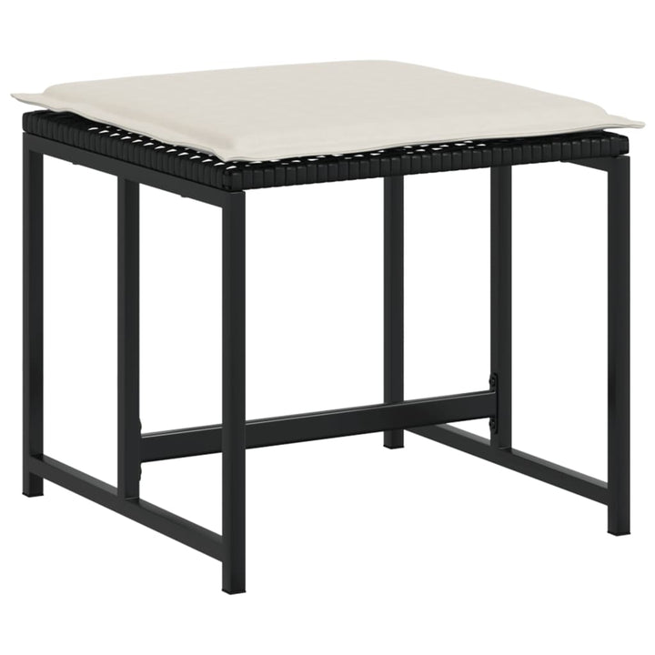 haveskamler 4 stk. med hynder polyrattan sort