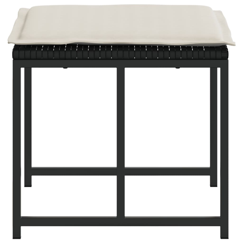 haveskamler 4 stk. med hynder polyrattan sort
