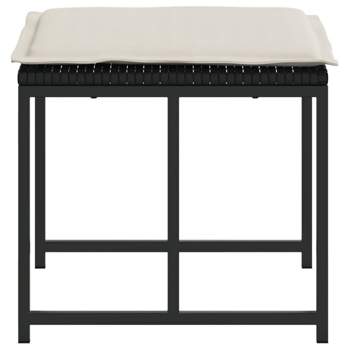 haveskamler 4 stk. med hynder polyrattan sort