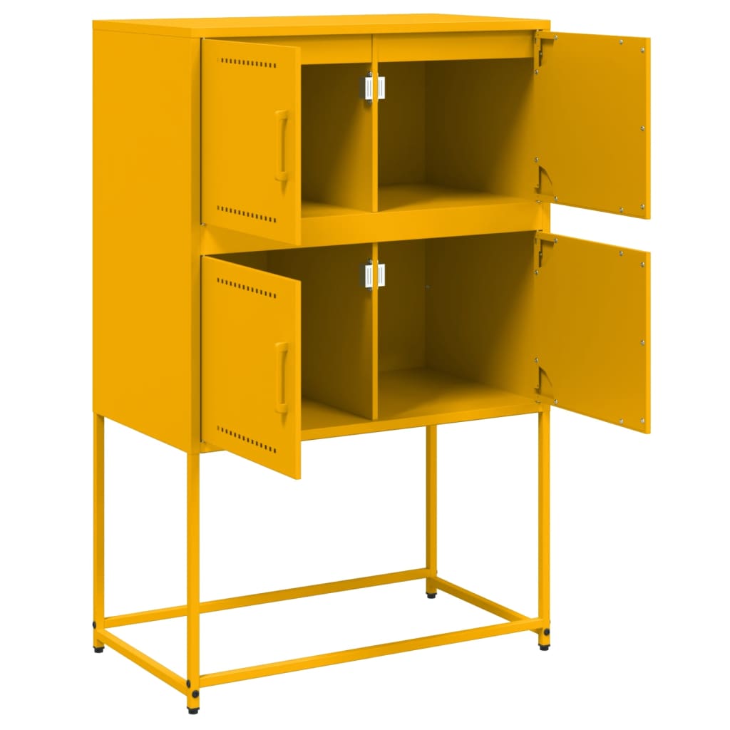 skab 68,5x38,5x107 cm stål sennepsgul