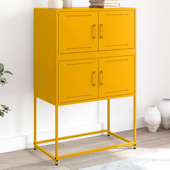skab 68,5x38,5x107 cm stål sennepsgul