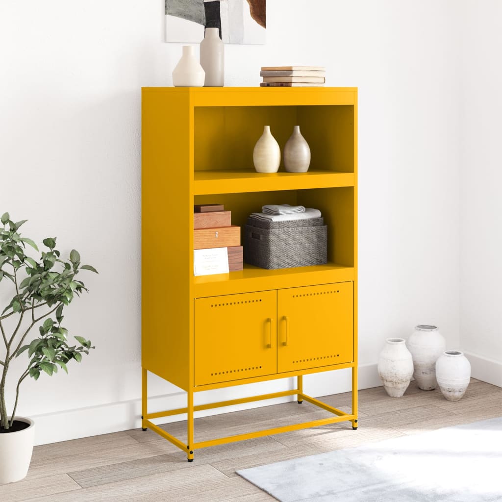 skab 68,5x38,5x123,5 cm stål sennepsgul