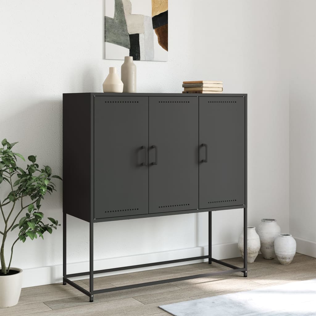 højskab 100,5x39x107 cm stål sort