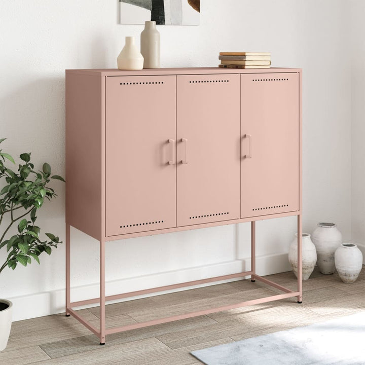 højskab 100,5x39x107 cm stål lyserød