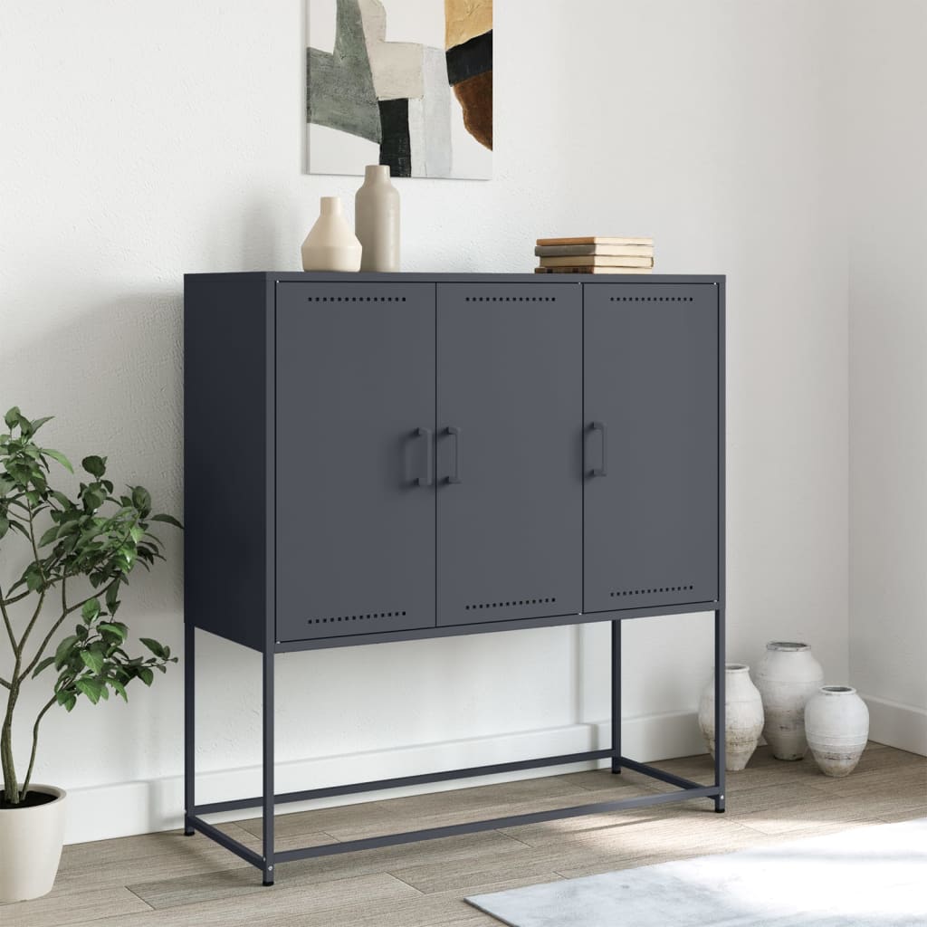 højskab 100,5x39x107 cm stål antracitgrå