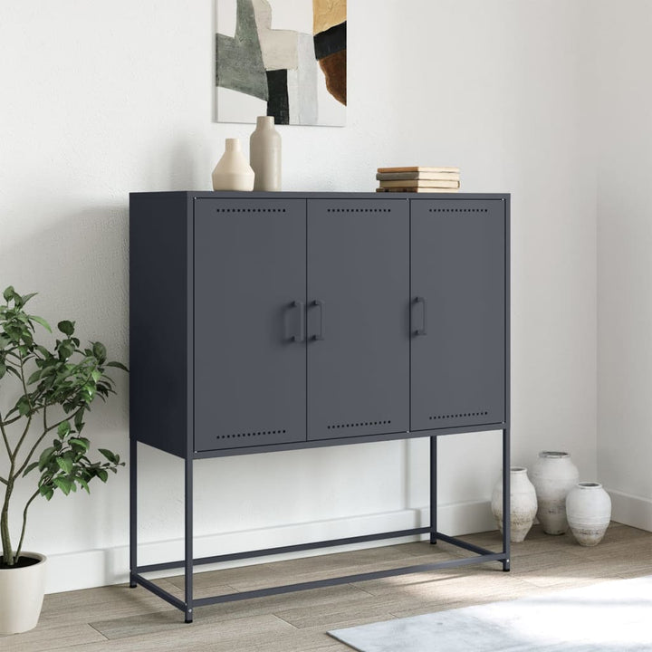 højskab 100,5x39x107 cm stål antracitgrå