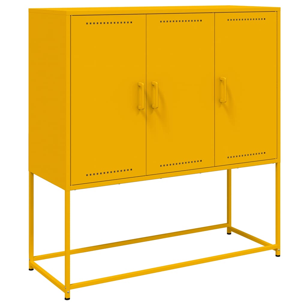 højskab 100,5x39x107 cm stål sennepsgul