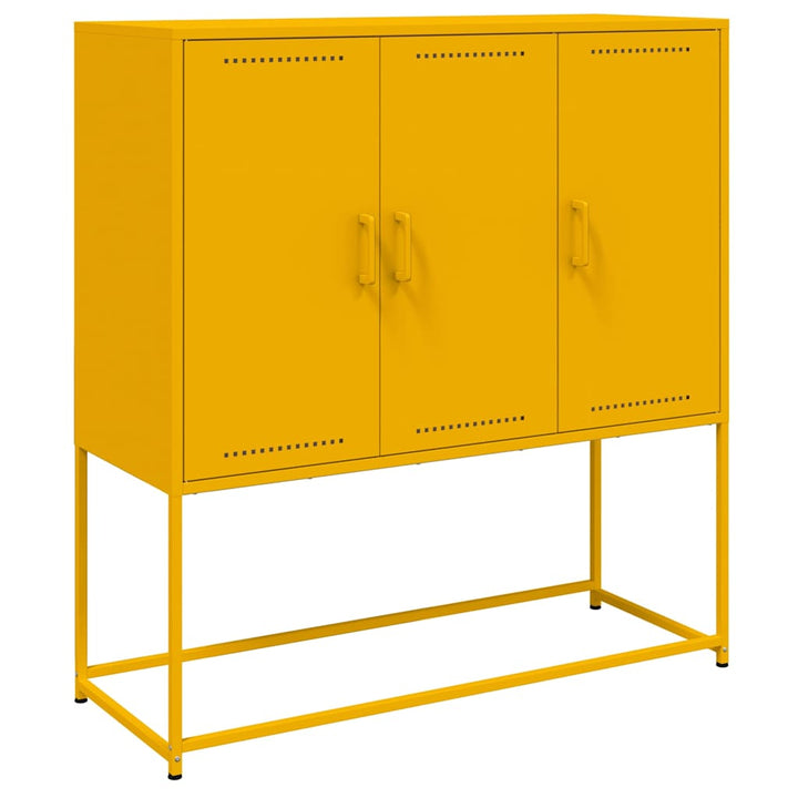 højskab 100,5x39x107 cm stål sennepsgul