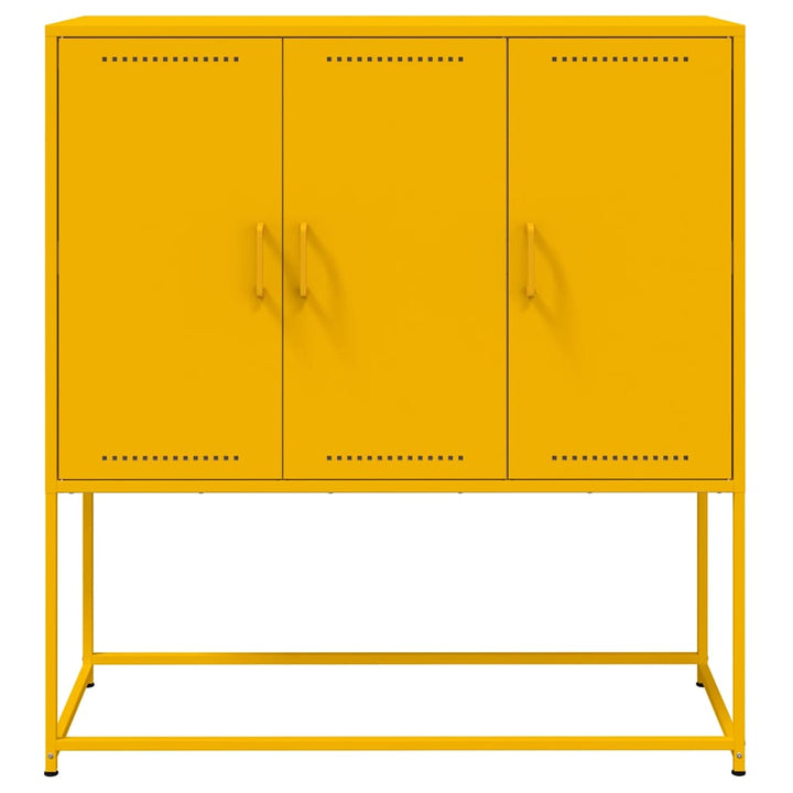 højskab 100,5x39x107 cm stål sennepsgul