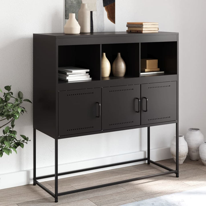 skab 100,5x39x107 cm stål sort