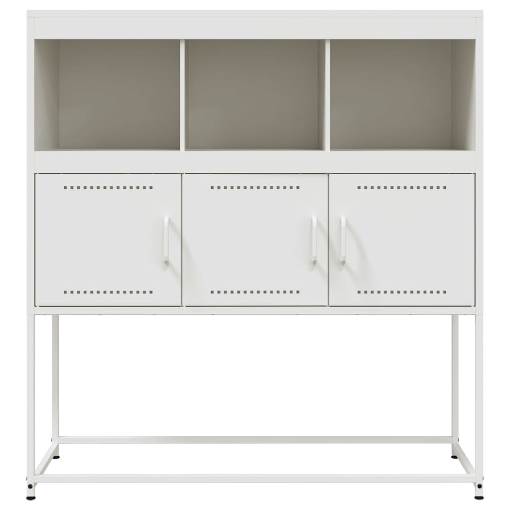 skænk 100,5x39x107 cm stål hvid