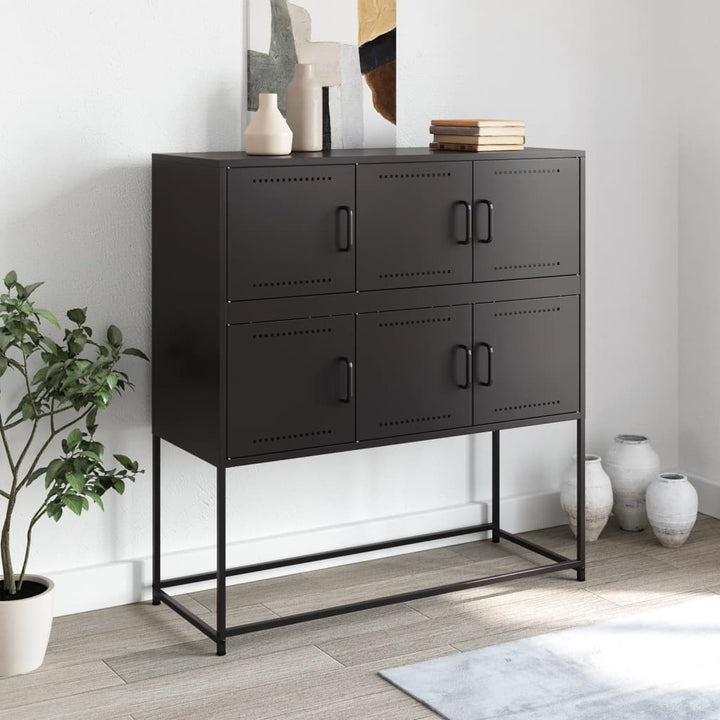 skab 100,5x39x107 cm stål sort