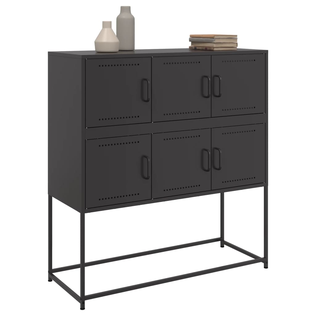 skab 100,5x39x107 cm stål sort
