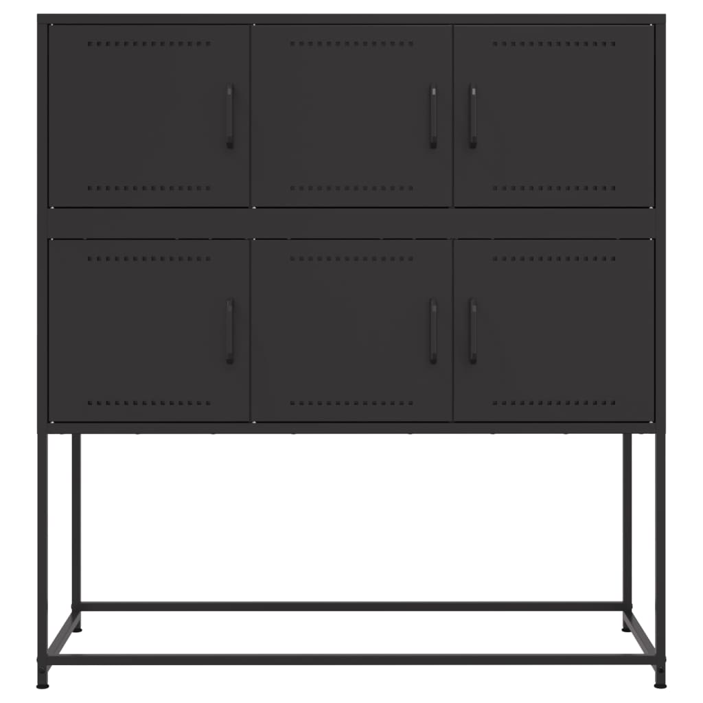 skab 100,5x39x107 cm stål sort