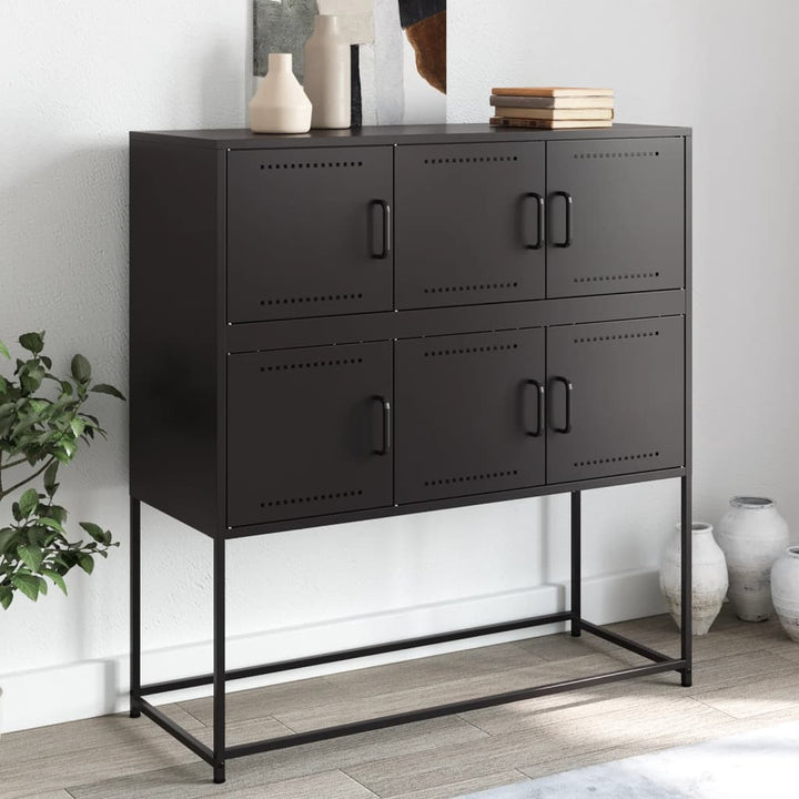skab 100,5x39x107 cm stål sort
