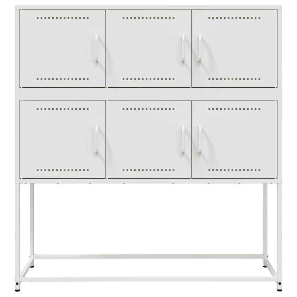 skænk 100,5x39x107 cm stål hvid