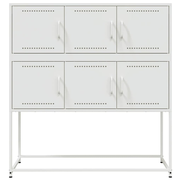 skænk 100,5x39x107 cm stål hvid