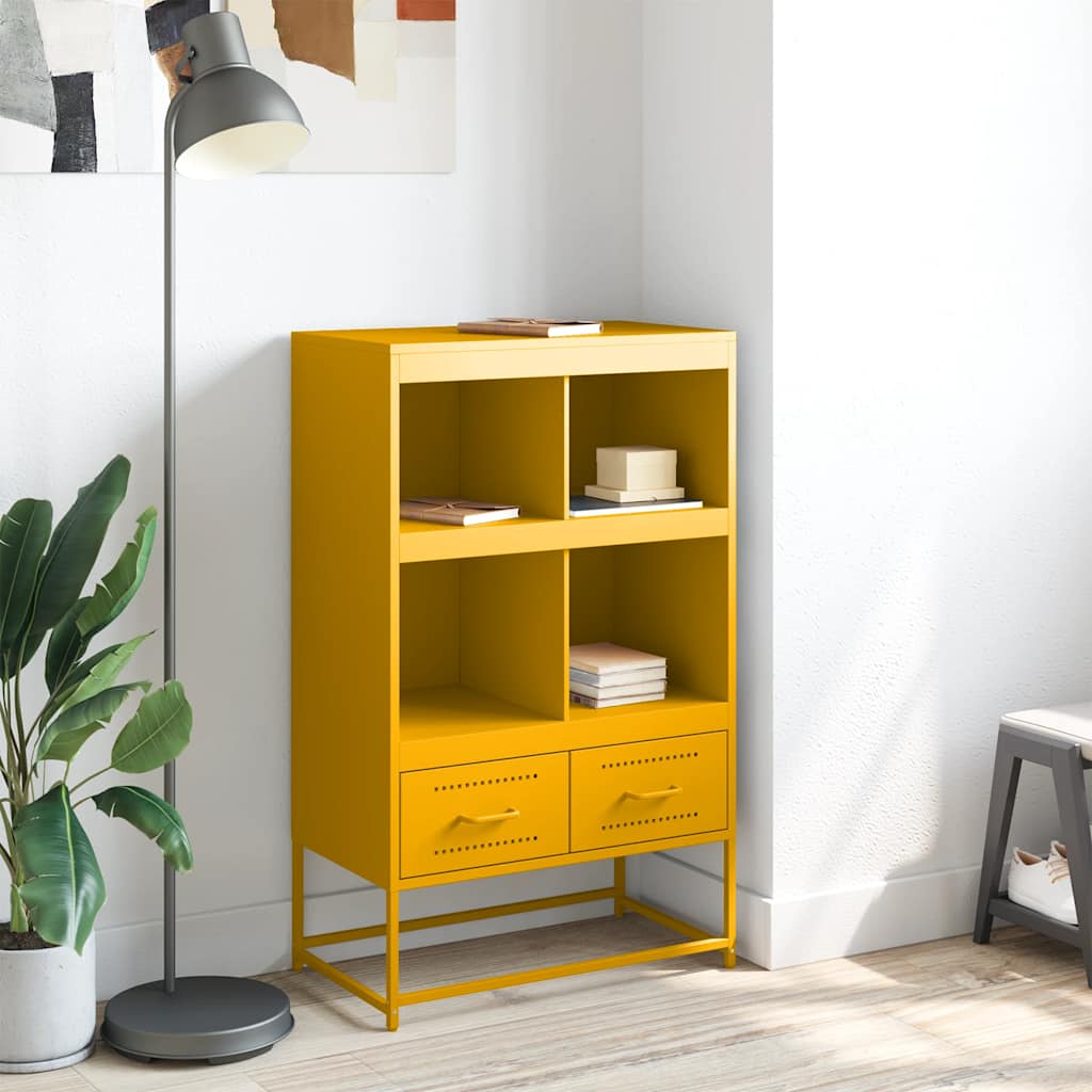 højskab 68x39x111,5 cm stål sennepsgul
