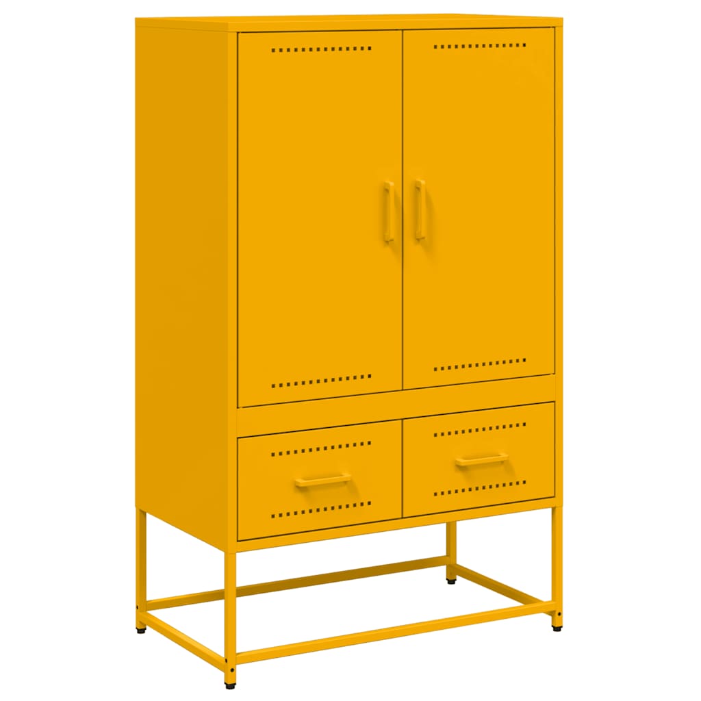 højskab 68x39x111,5 cm stål sennepsgul