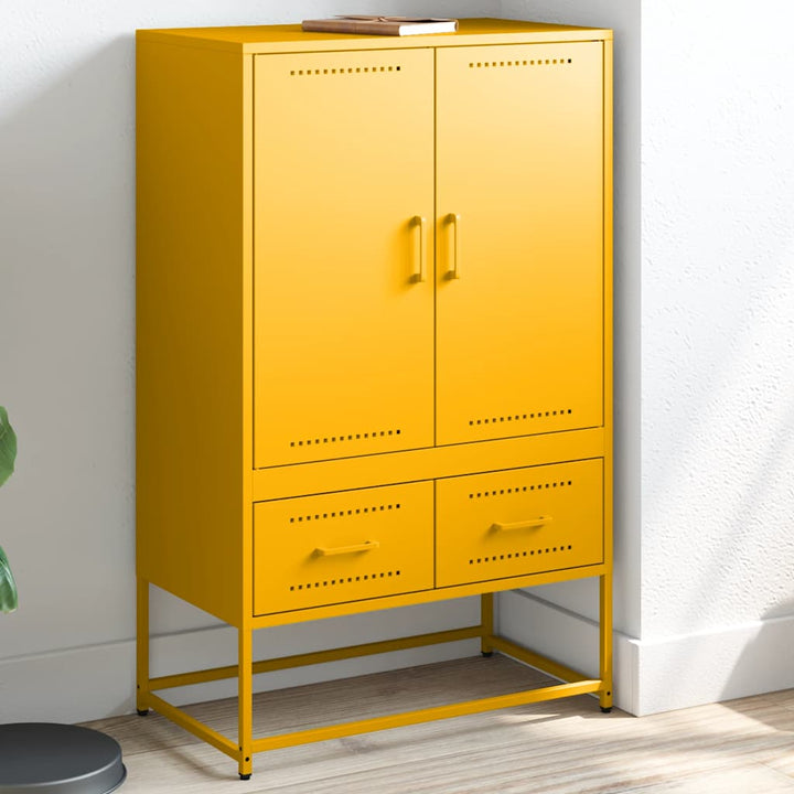højskab 68x39x111,5 cm stål sennepsgul