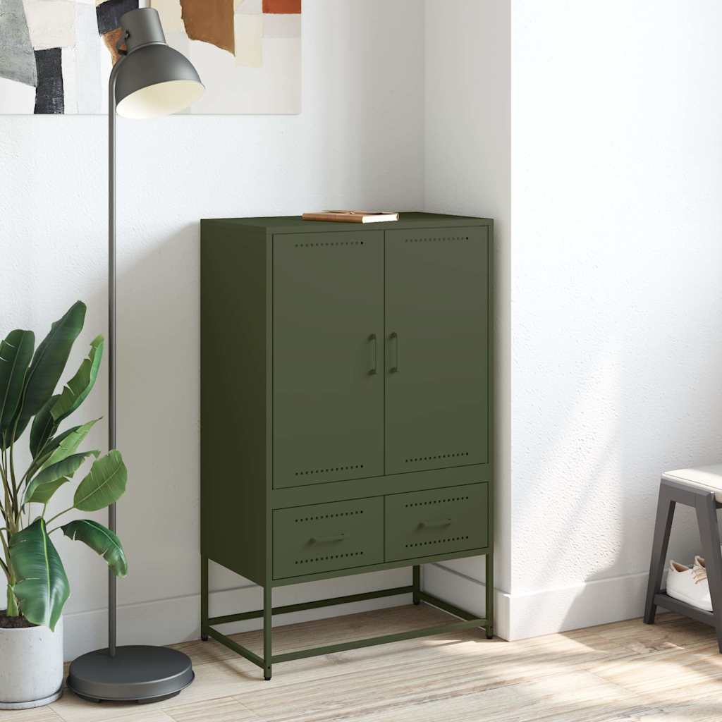 højskab 68x39x111,5 cm stål olivengrøn