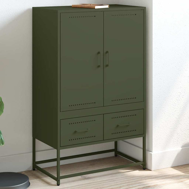 højskab 68x39x111,5 cm stål olivengrøn