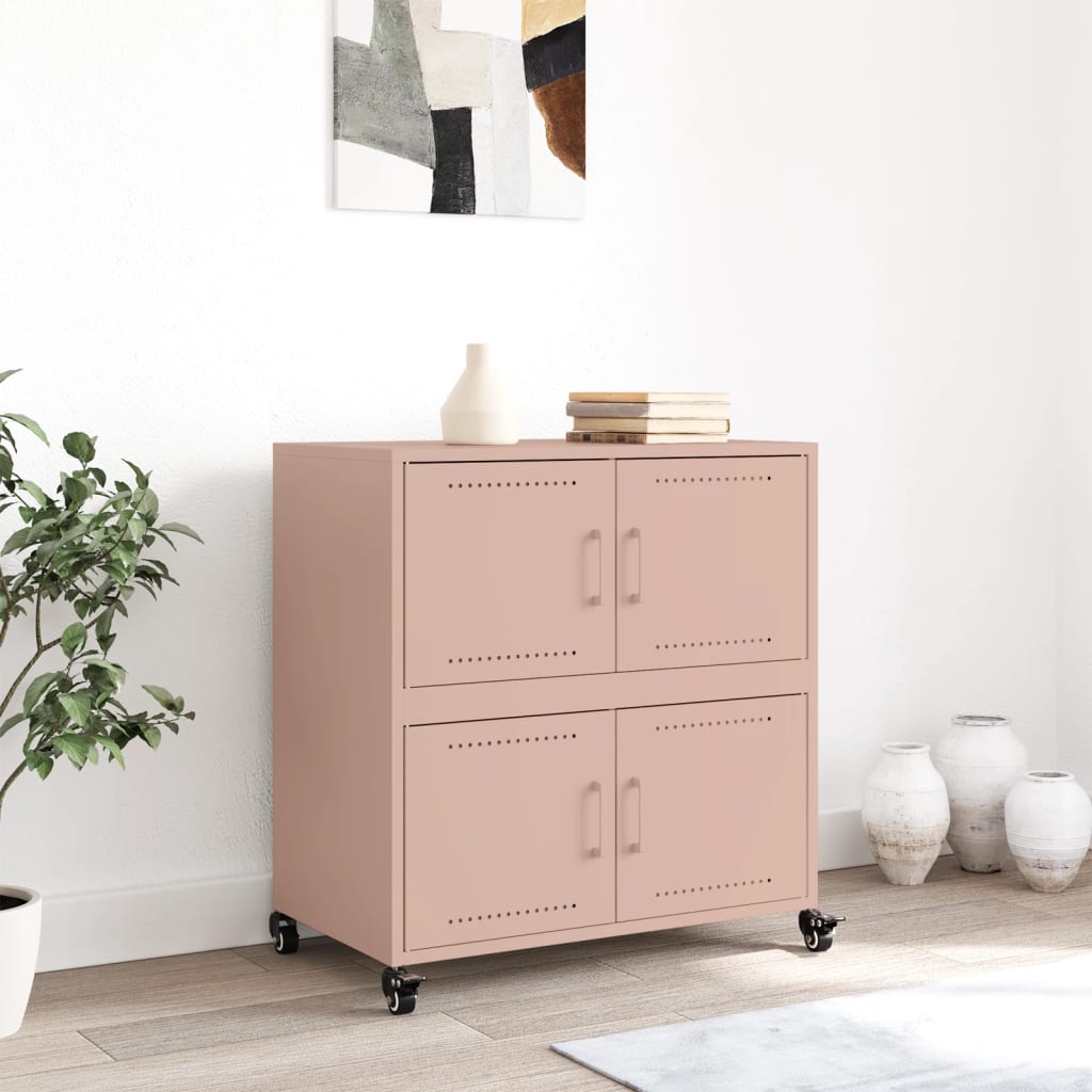 skab 68x39x72 cm stål lyserød