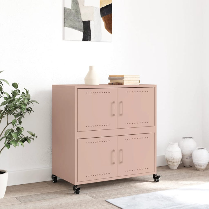 skab 68x39x72 cm stål lyserød