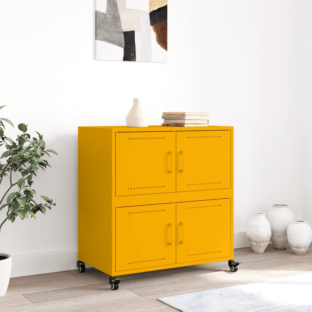 skab 68x39x72 cm stål sennepsgul