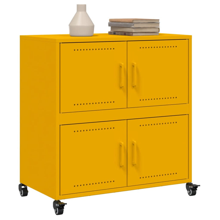 skab 68x39x72 cm stål sennepsgul