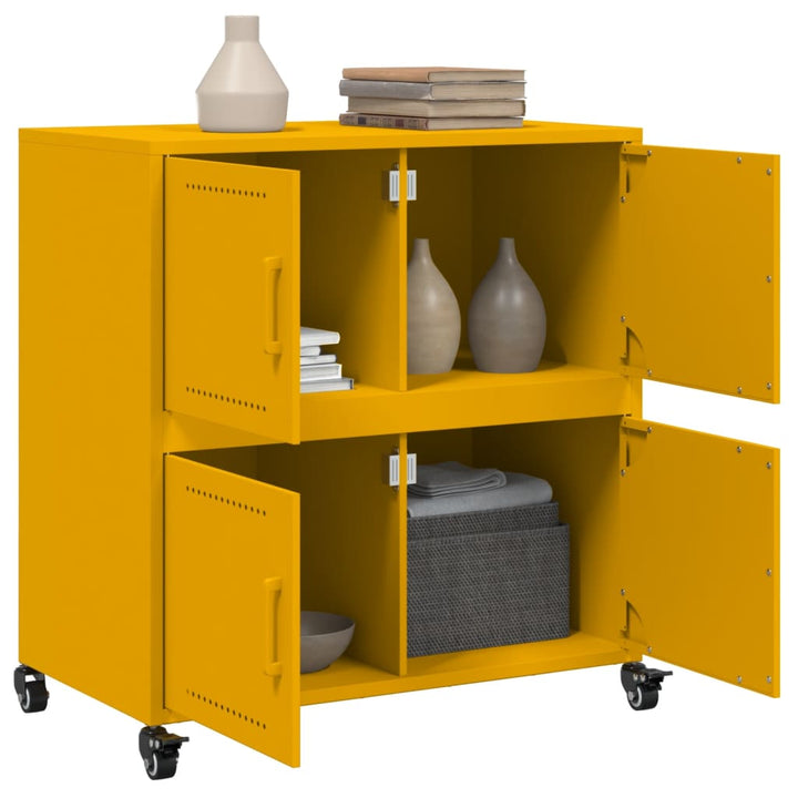 skab 68x39x72 cm stål sennepsgul