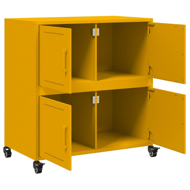 skab 68x39x72 cm stål sennepsgul